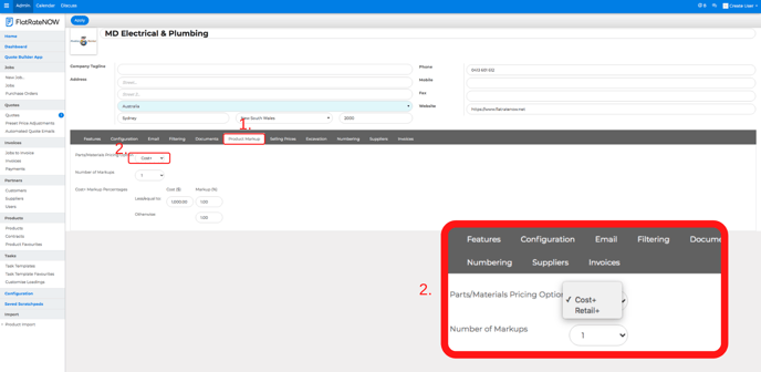 Configure Product Markups 1