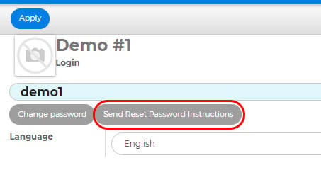 send password reset instruction
